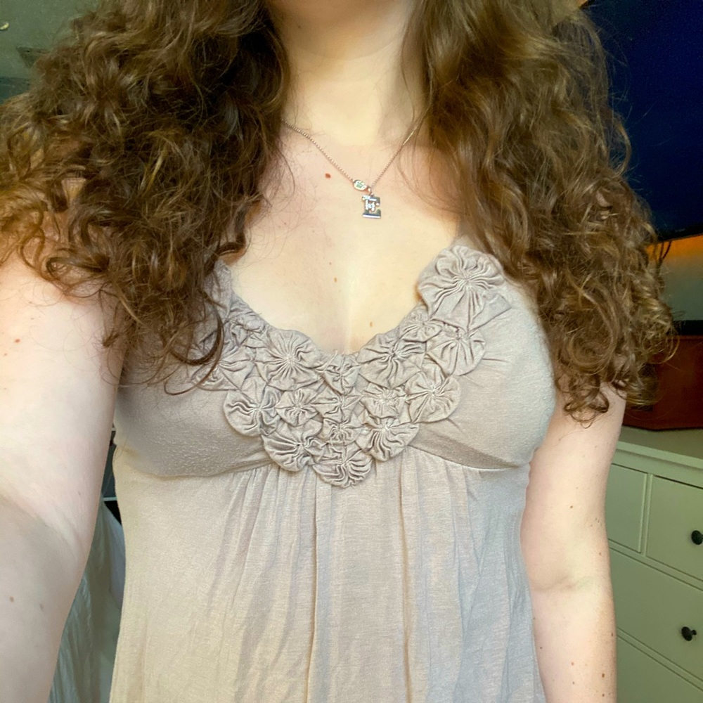 Beige Dress Blouse